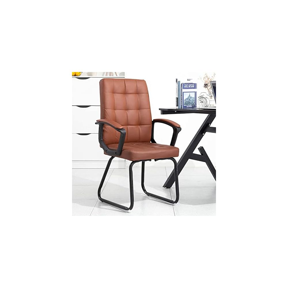 Office Life Executive Recline Computer Chair Home Ergonomic Office Chair Comfortable Sedentary Boss Chair Gaming Chair Backrest Learning Writing Chair Office Chair (Colour: Black Linen) (Brown Pu
