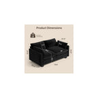 Gizoon 70” Small Cloud Loveseat Couches for Living Room, 2 Seater Love Seat Sofa with Comfy Deep Seat, Small Washable Couches with Removable Corduroy Cover for Apartment, Black