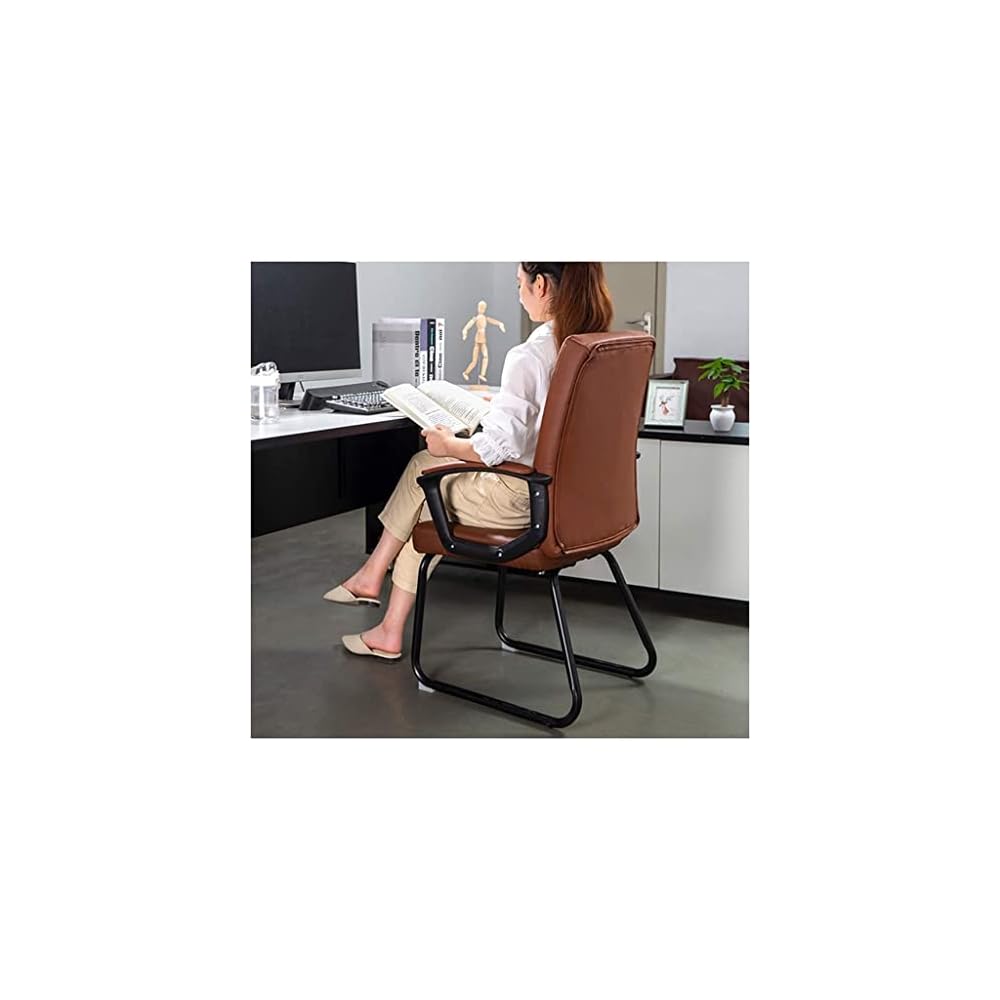 Office Life Executive Recline Computer Chair Home Ergonomic Office Chair Comfortable Sedentary Boss Chair Gaming Chair Backrest Learning Writing Chair Office Chair (Colour: Black Linen) (Brown Pu