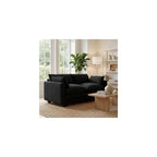 Gizoon 70” Small Cloud Loveseat Couches for Living Room, 2 Seater Love Seat Sofa with Comfy Deep Seat, Small Washable Couches with Removable Corduroy Cover for Apartment, Black