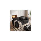 Gizoon 70” Small Cloud Loveseat Couches for Living Room, 2 Seater Love Seat Sofa with Comfy Deep Seat, Small Washable Couches with Removable Corduroy Cover for Apartment, Black